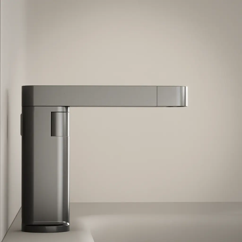 Mitigeur lavabo avec bec rotatif et extractible,Gun Metal, Waterled.webp