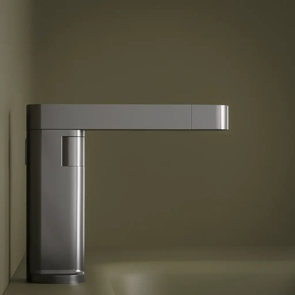 Mitigeur lavabo avec bec rotatif et extractible,Gun Metal, Waterled.webp