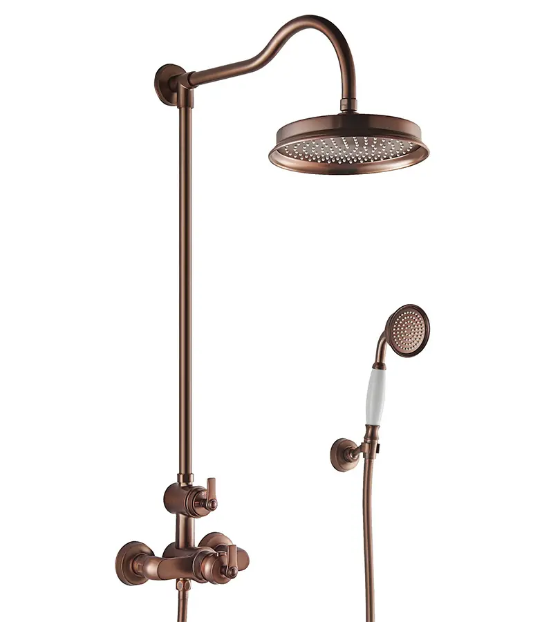 Colonne de douche avec mitigeur thermostatique, traitée cuivre, Liberty