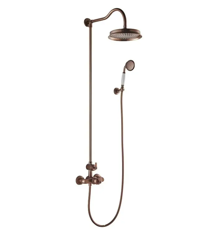 Colonne de douche avec mitigeur thermostatique, traitée cuivre, Liberty