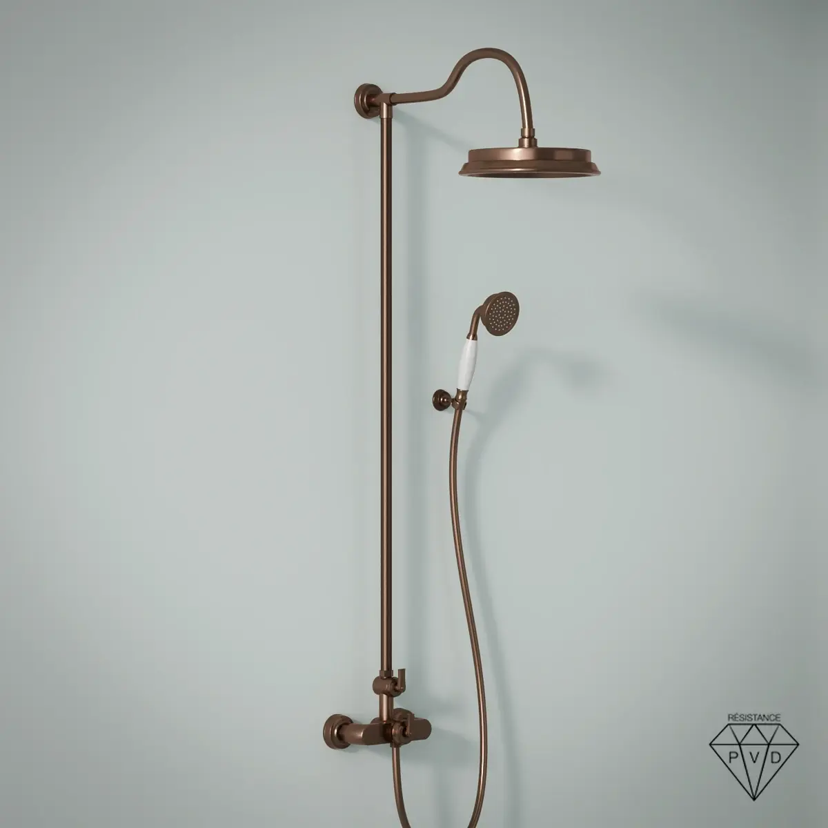 Colonne de douche avec mitigeur thermostatique, traitée cuivre, Liberty