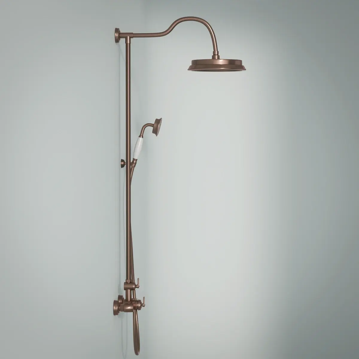 Colonne de douche avec mitigeur thermostatique, traitée cuivre, Liberty