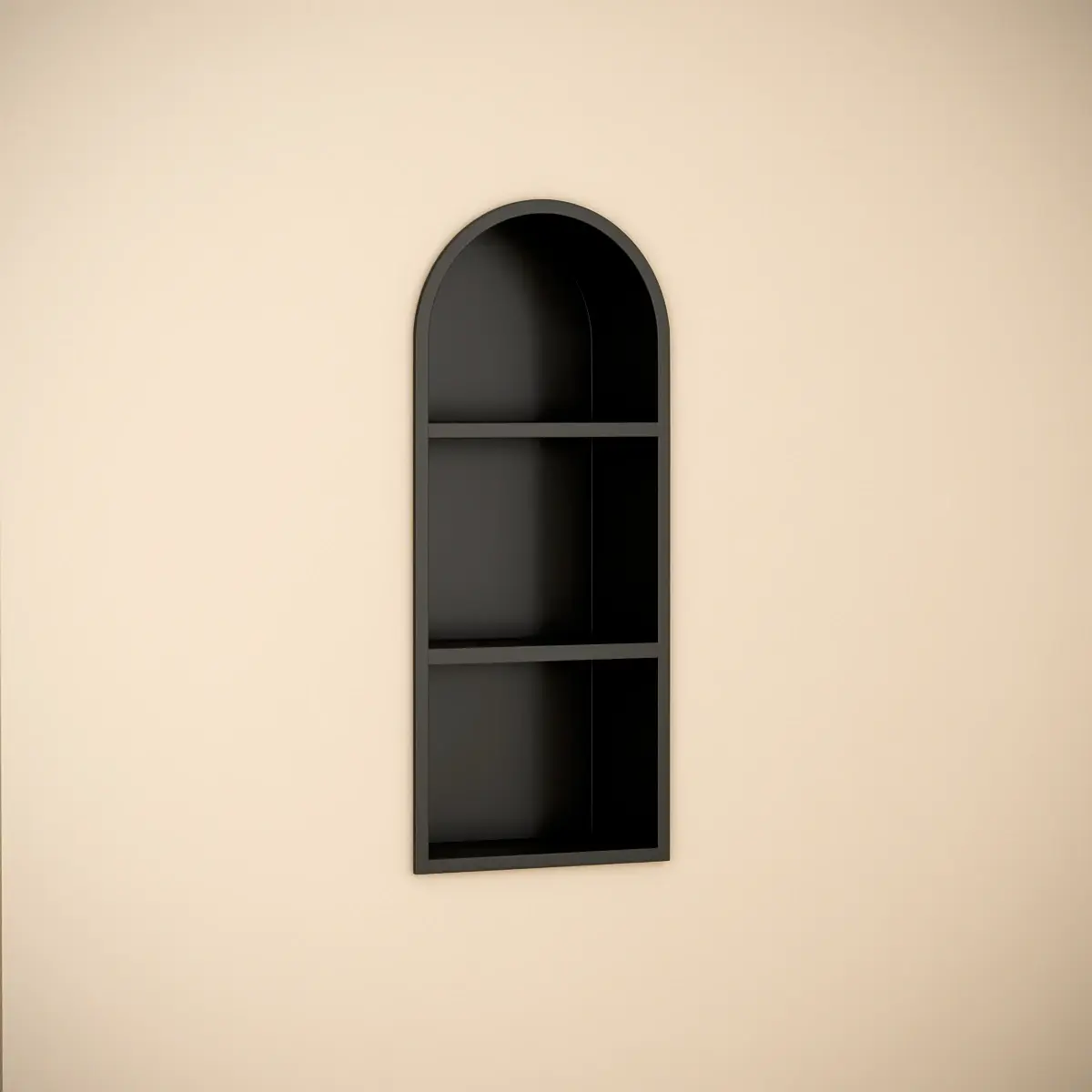 Niche murale arrondie à encastrer inox, 70x30x15 cm, noir, Châtelet  
