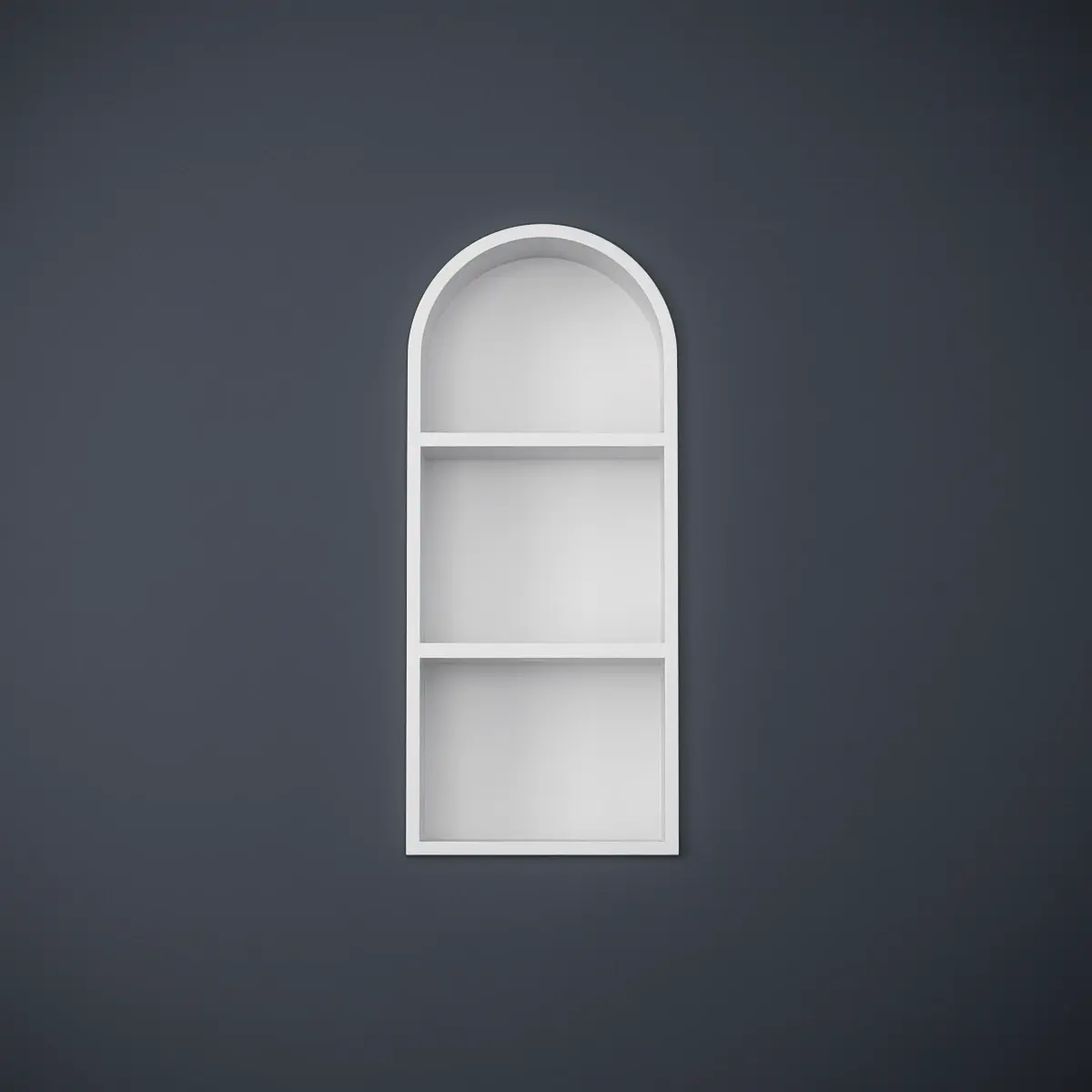 Niche murale arrondie à encastrer inox, 70x30x15 cm, blanc mat Châtelet