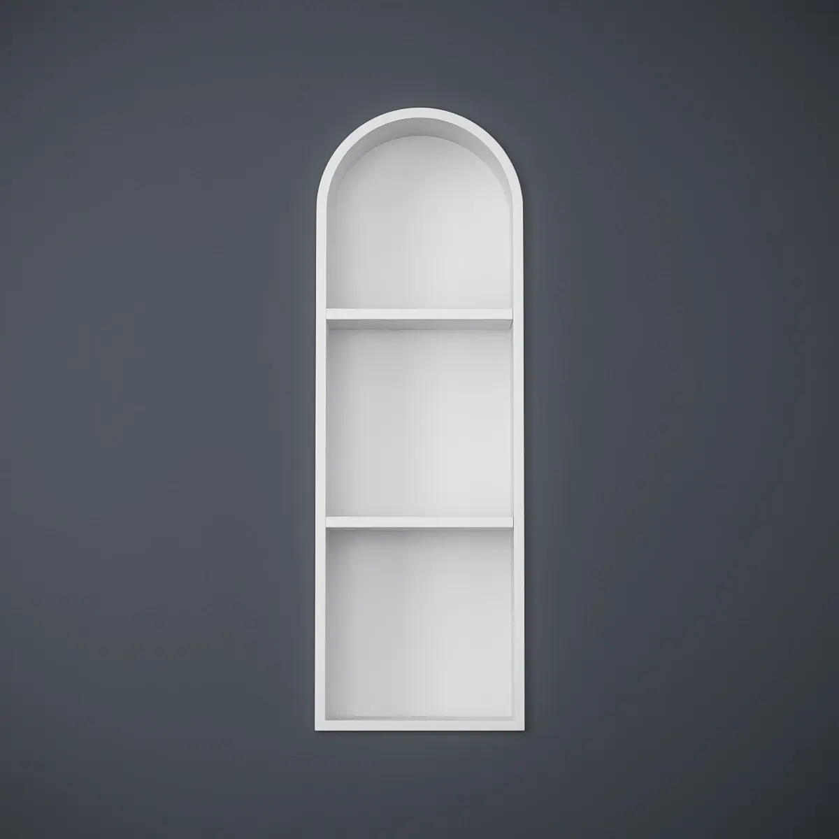 Niche murale arrondie à encastrer inox, 90x30x15 cm, blanc mat Châtelet 