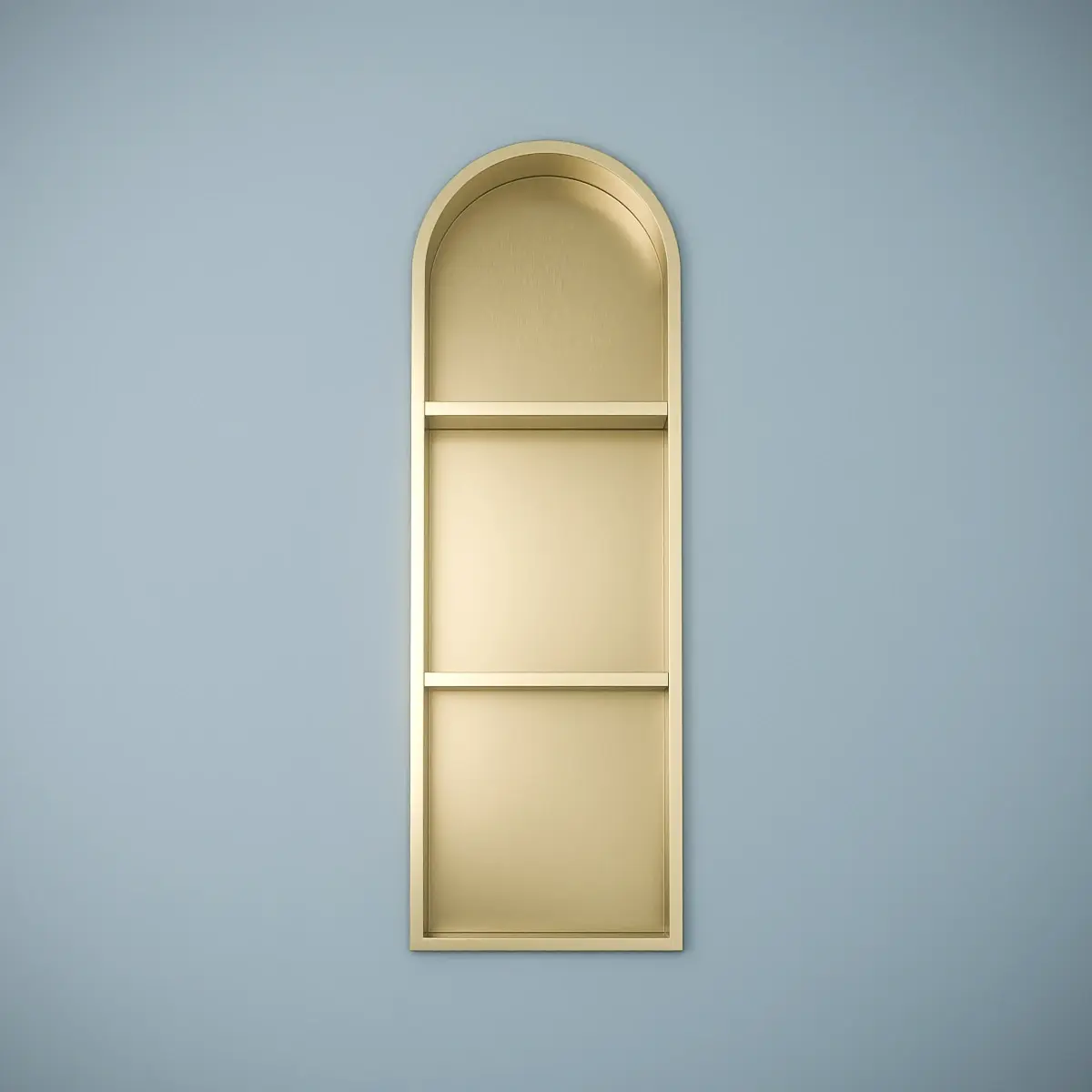 Niche murale arrondie à encastrer inox, 90x30x15 cm, doré brossé, Châtelet