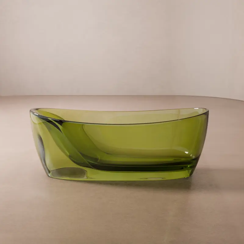 Baignoire ilot transparente verte, 170x80x63cm, Ice 