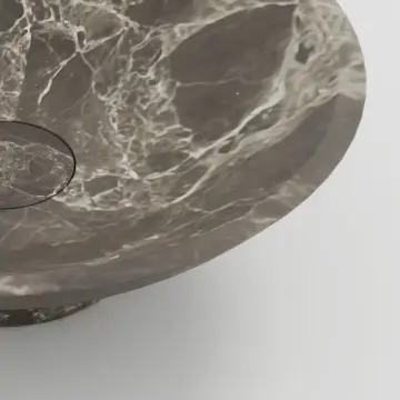 Vasque à poser conique diamètre 50cm x24 marbre véritable Turkey Grey