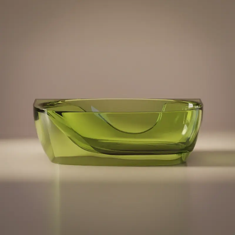 Baignoire semi îlot transparente verte, Zante