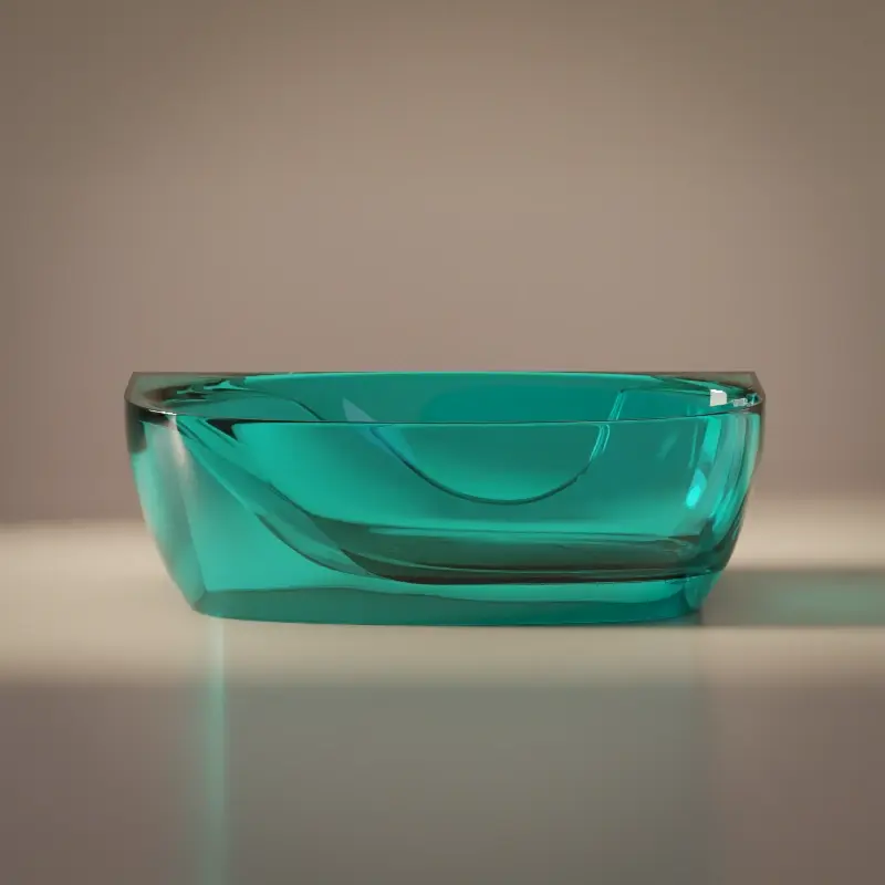 Baignoire semi îlot transparente Bleu 170x80x55cm, Zante