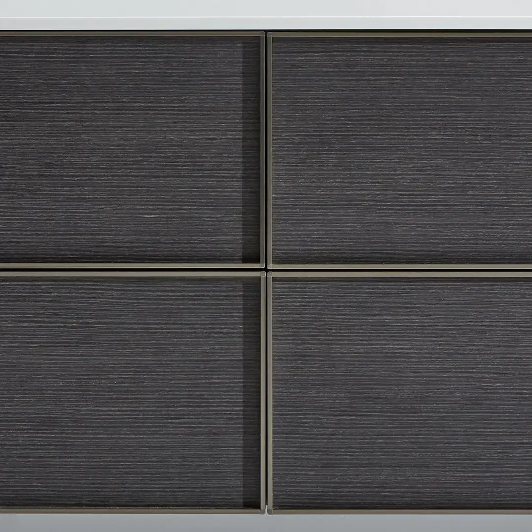 Ensemble meuble bois, vasque solid surface, 160x55 miroir et rangement, Mimax