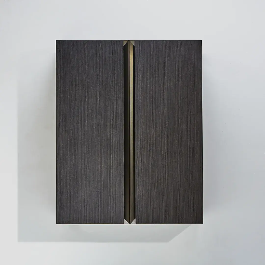 Ensemble meuble bois, vasque solid surface, 160x55 miroir et rangement, Mimax