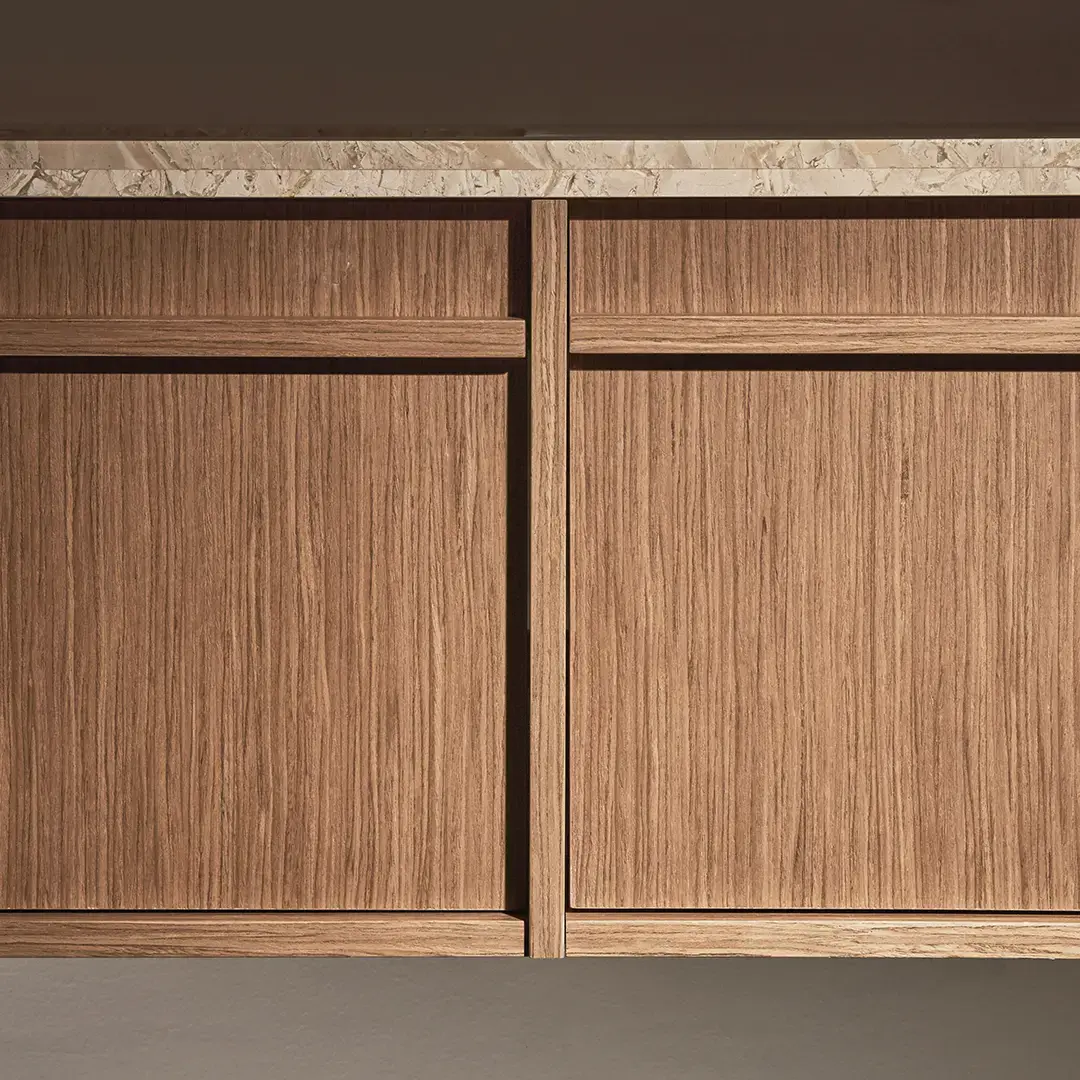 Ensemble meuble vasque chêne 180x58, plan marbre véritable, vasque céramique, miroir, Dilegno
