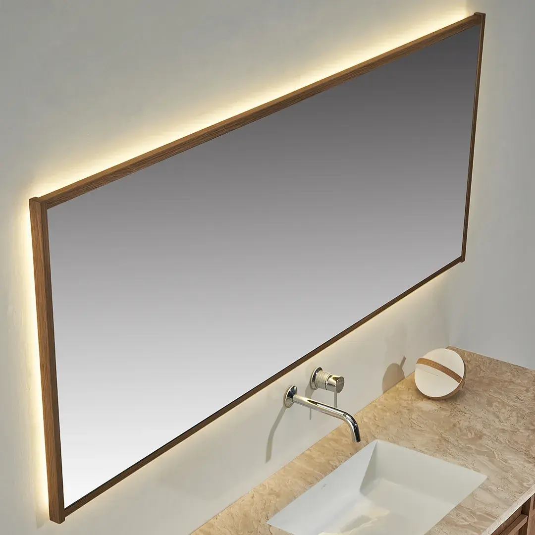 Ensemble meuble vasque chêne 180x58, plan marbre véritable, vasque céramique, miroir, Dilegno