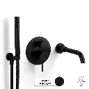 Pack mitigeur bain-douche à encastrer, noir brossé, 2 sorties, Châtelet.webp