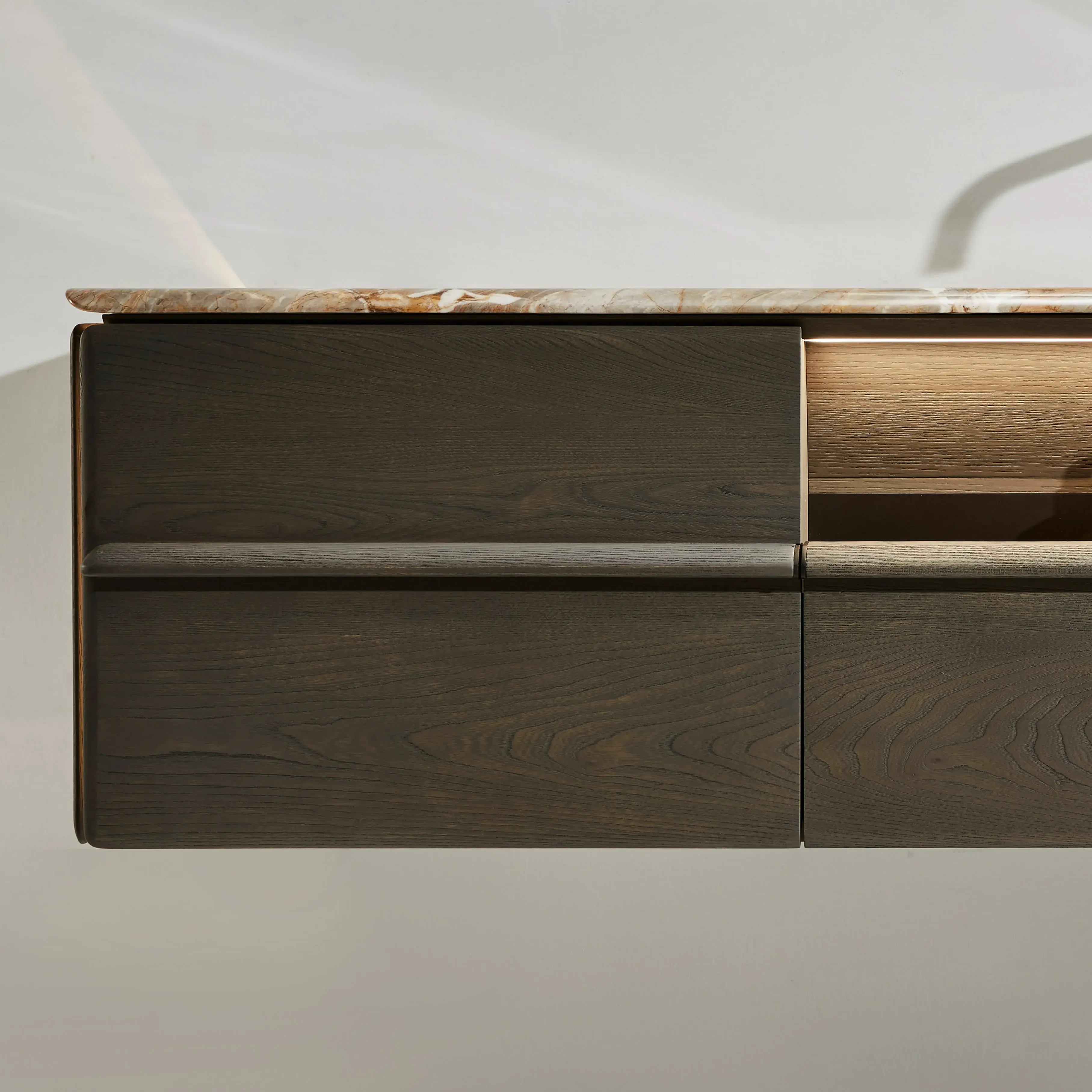 Ensemble meuble, plan en Onyx véritable 180x60, vasque encastrée en céramique, miroir, Onyx 