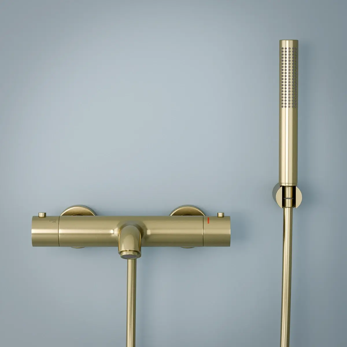Mitigeur thermostatique bain-douche, doré brossé, Châtelet