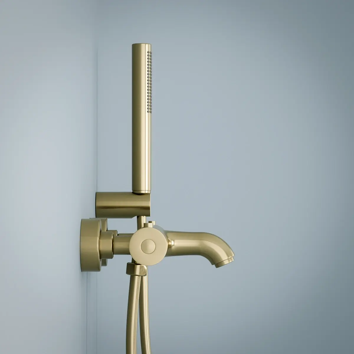Mitigeur thermostatique bain-douche, doré brossé, Châtelet