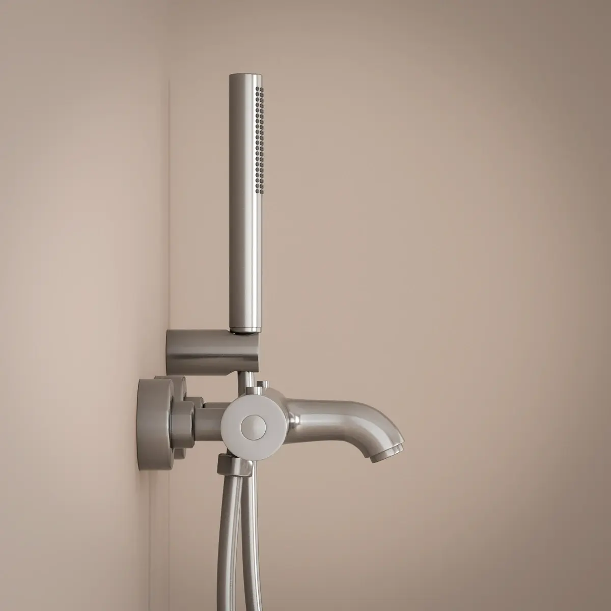 Mitigeur thermostatique bain-douche, inox brossé, Châtelet