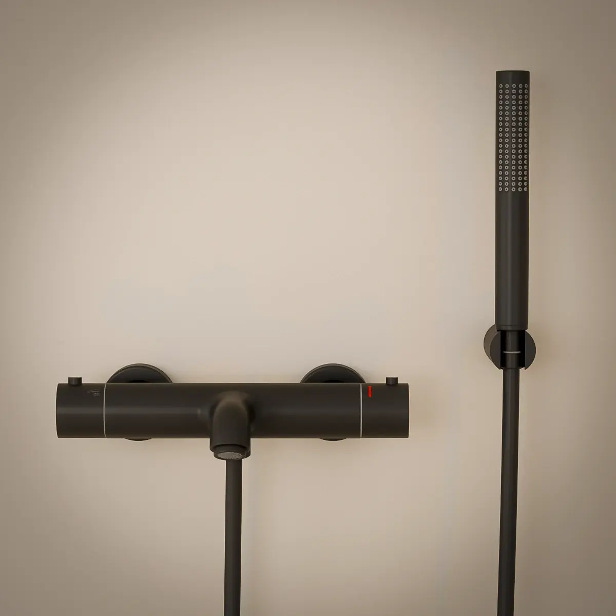 Mitigeur thermostatique bain-douche, noir brossé, Châtelet