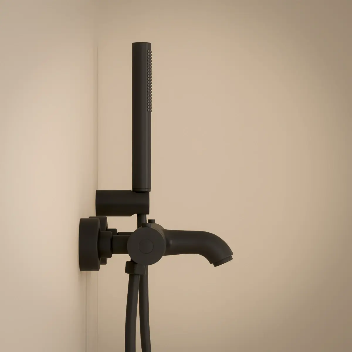 Mitigeur thermostatique bain-douche, noir brossé, Châtelet