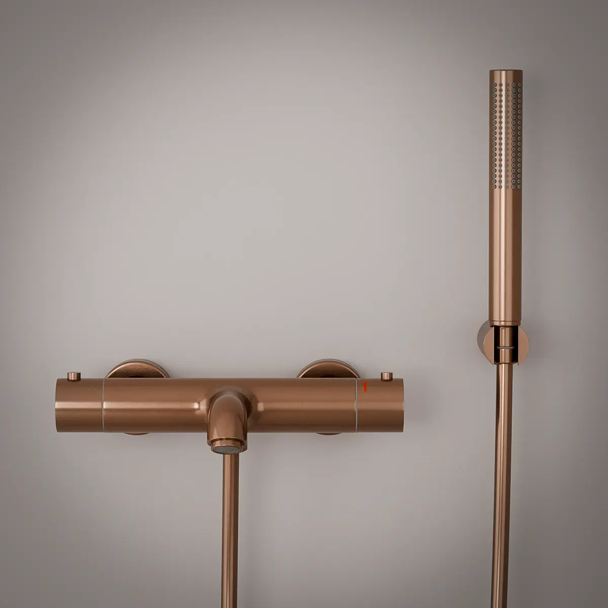 Mitigeur thermostatique bain-douche, doré rose brossé, Châtelet