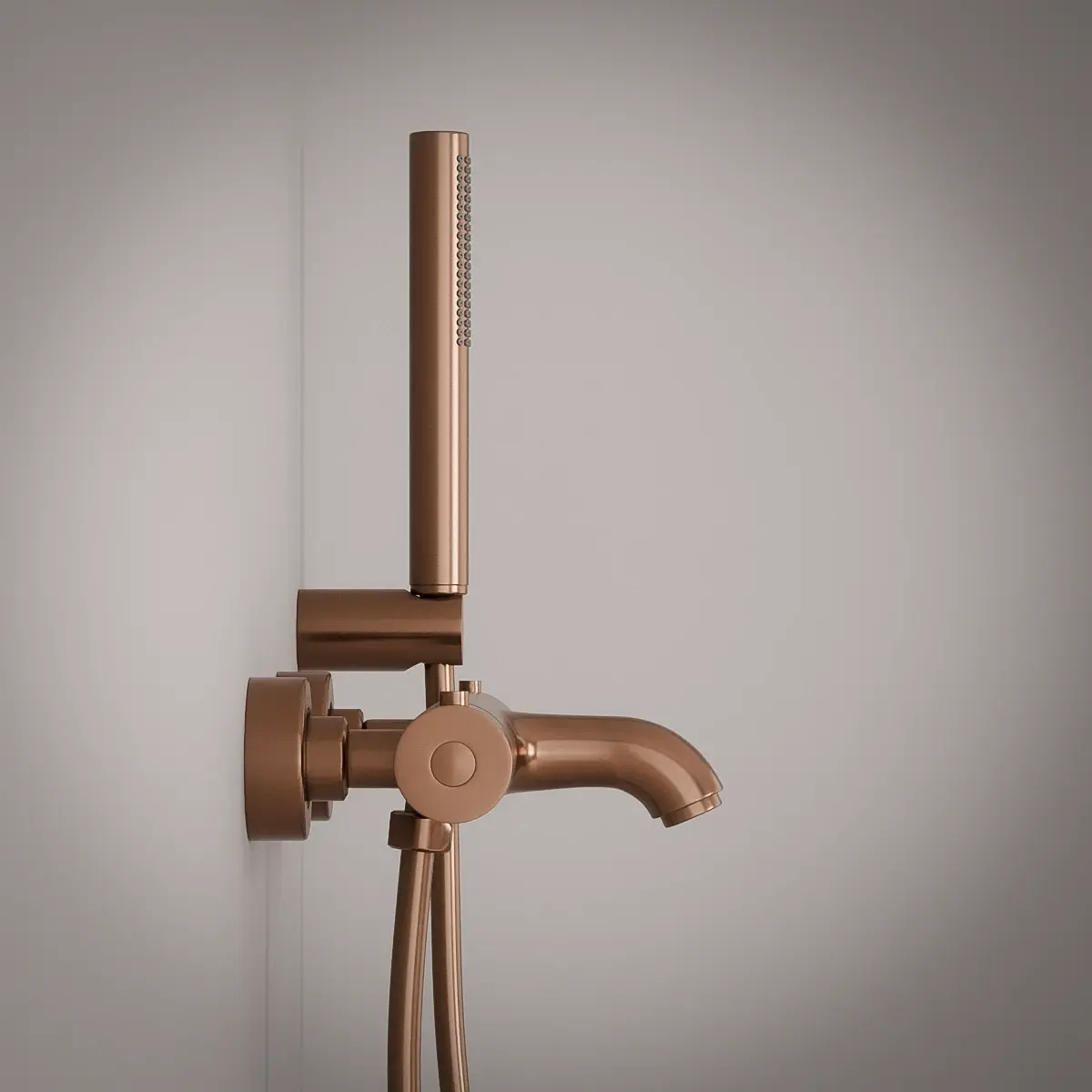 Mitigeur thermostatique bain-douche, doré rose brossé, Châtelet