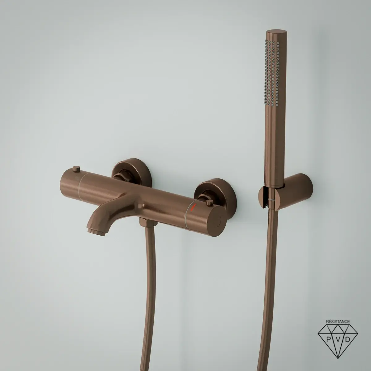 Mitigeur thermostatique bain-douche, cuivré brossé, Châtelet