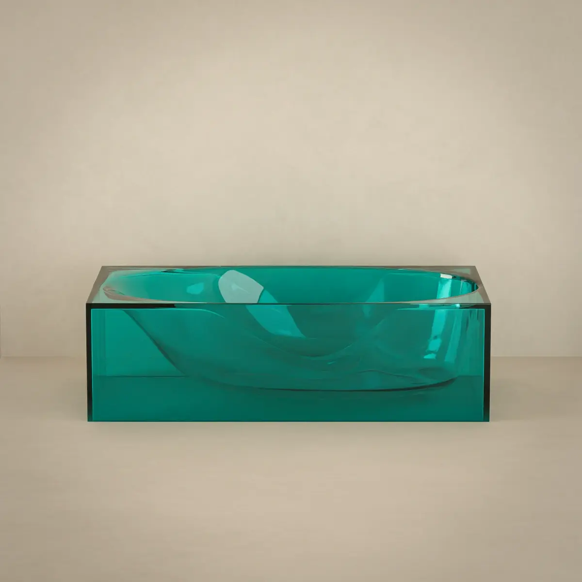 Baignoire îlot transparente bleue,170x80x55cm, Zante