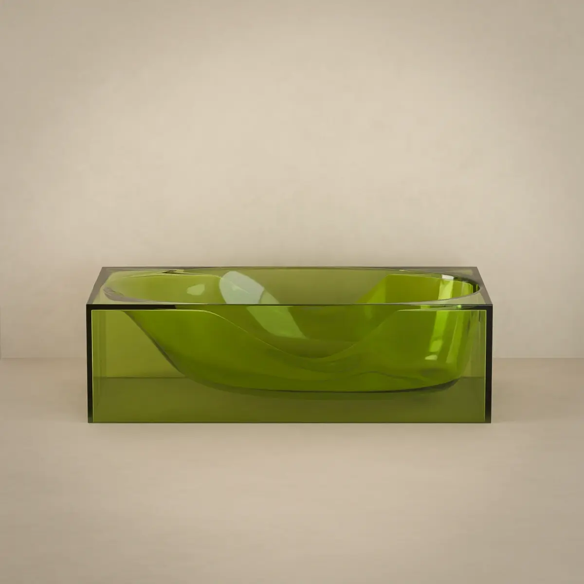 Baignoire îlot transparente verte,170x80x55cm, Zante