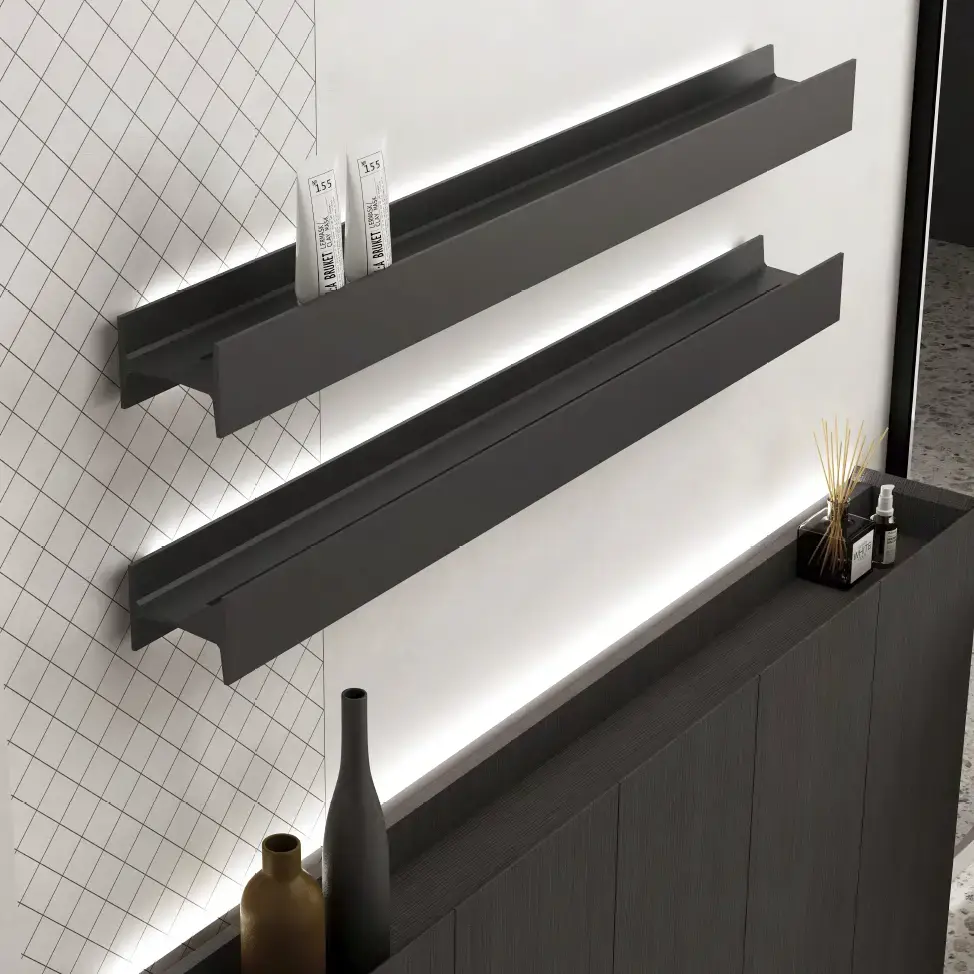 Ensemble meuble de rangement, vasque marbre véritable sur totem, Miroir, étagères, Anima 