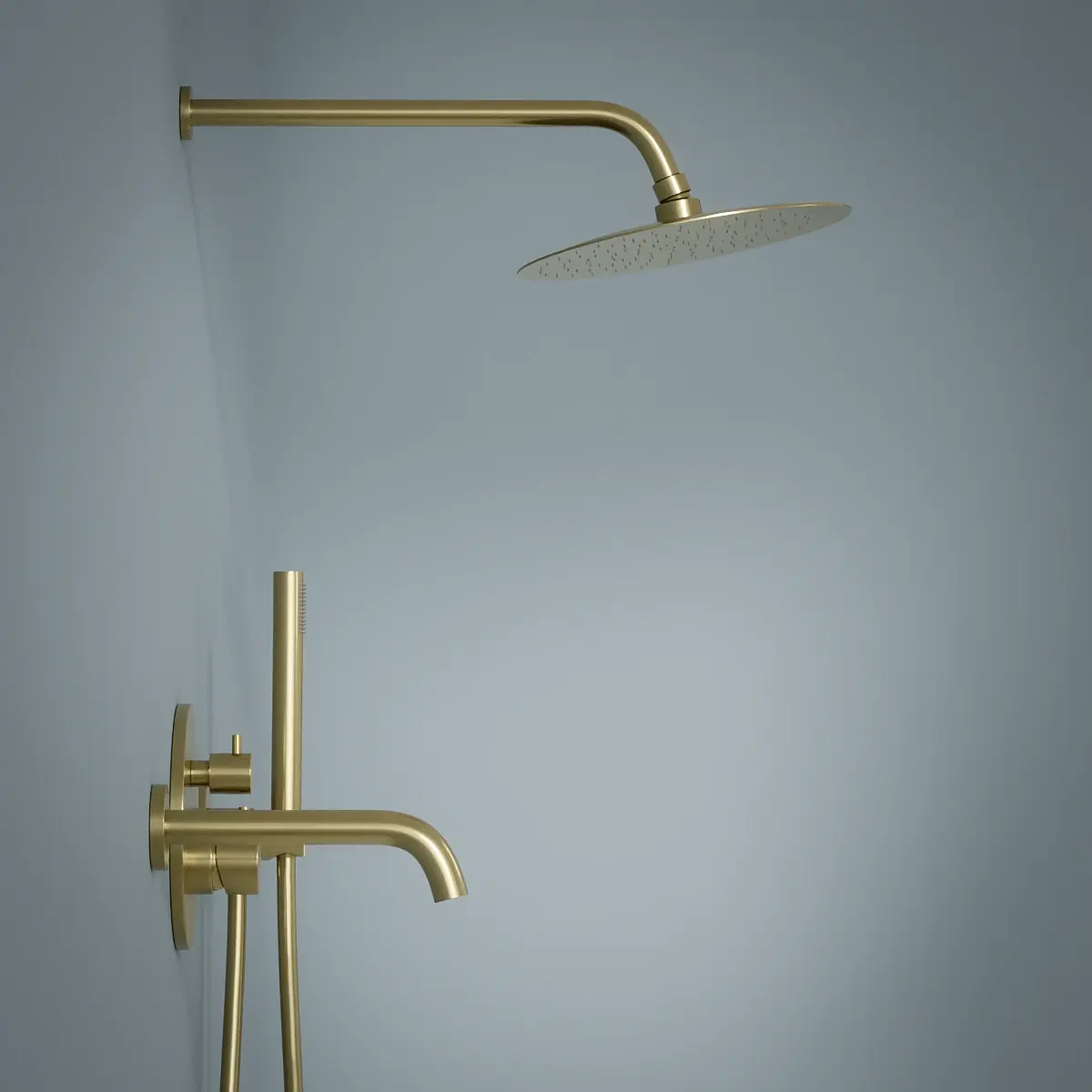 Composition bain douche thermostatique encastrée doré brossé, Châtelet