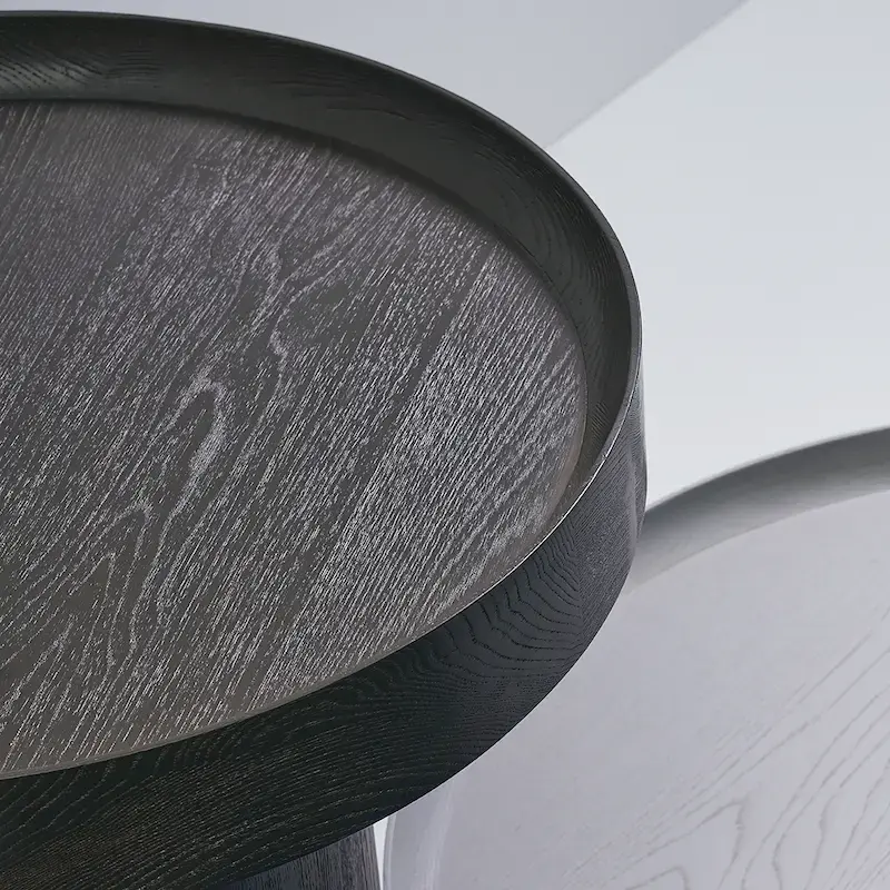 Desserte de salle de bain ronde en bois Kajal brown, 55X67.5 D'O 
