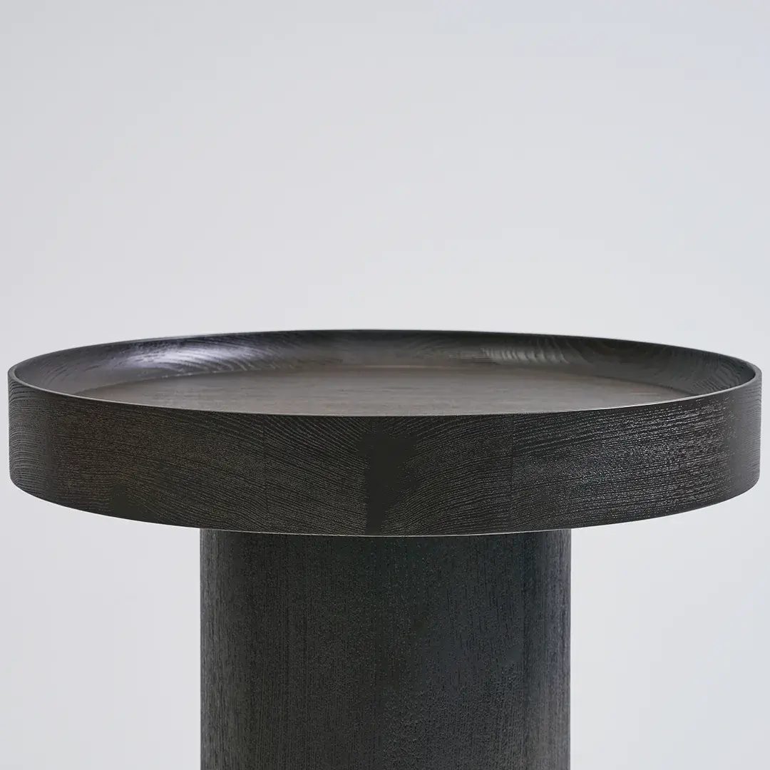 Desserte de salle de bain ronde en bois Kajal brown, 55X67.5 D'O 