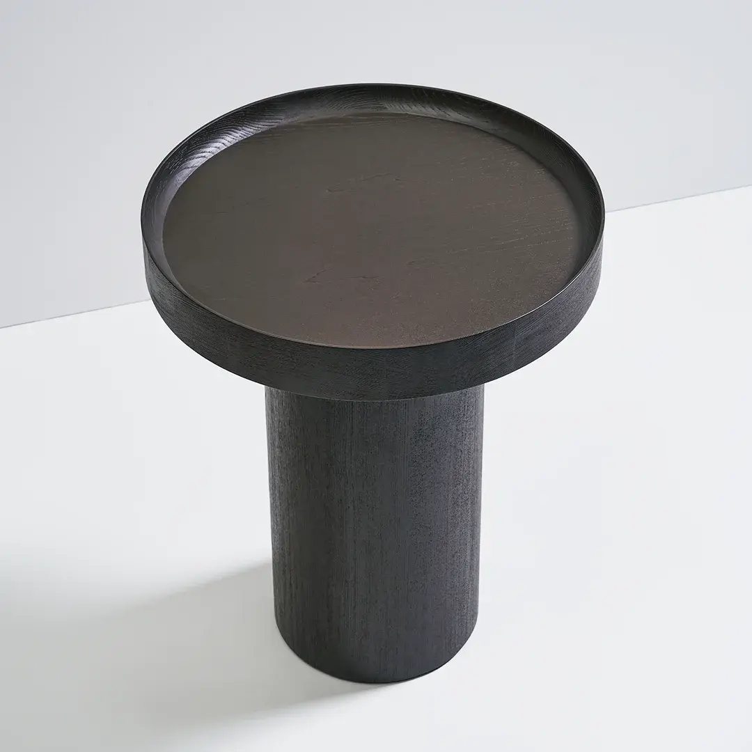 Desserte de salle de bain ronde en bois Kajal brown, 55X67.5 D'O 