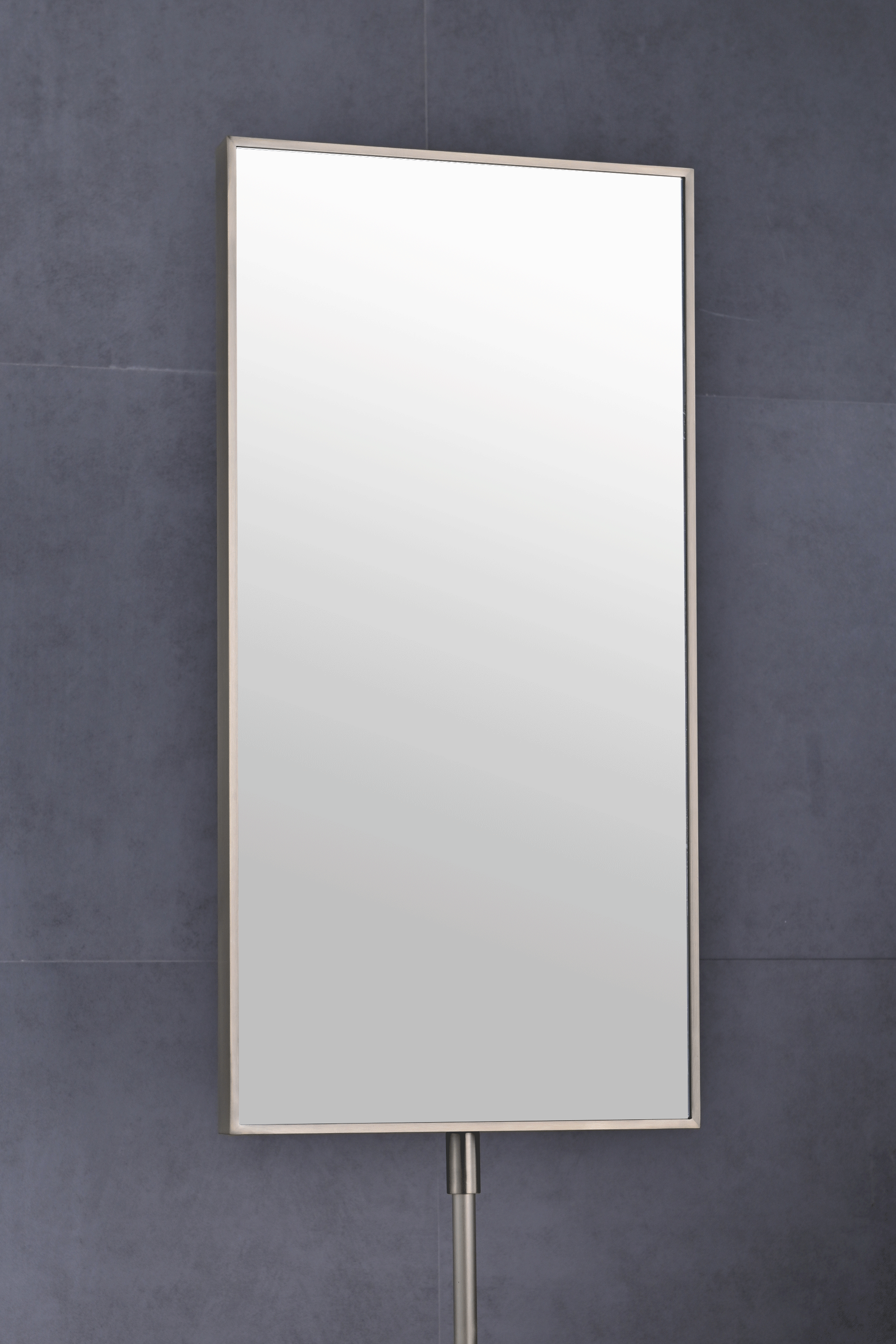Miroir fixation sur plan 40x80 avec tube réglable 60cm, doré brossé, Chatelet