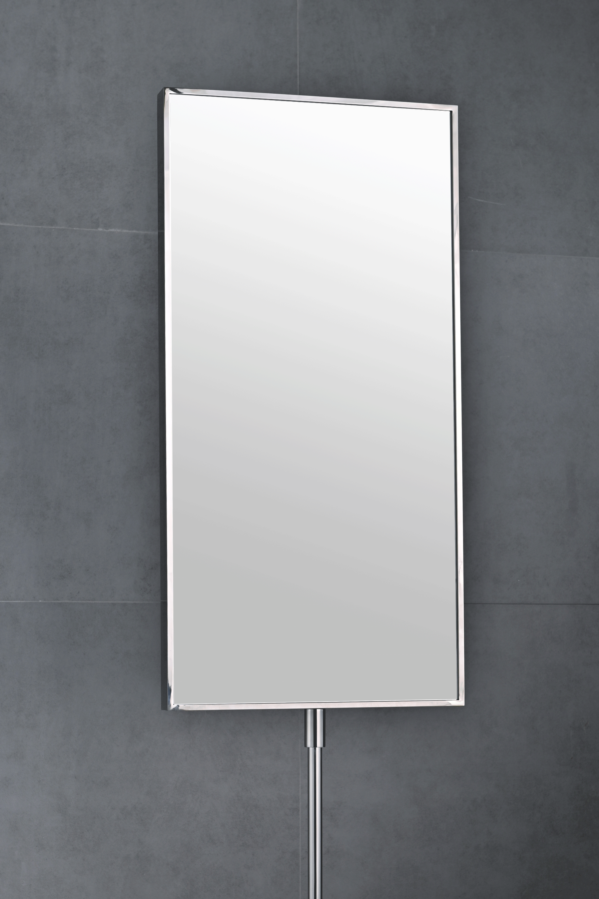 Miroir fixation sur plan 40x80 avec tube réglable 60cm, chrome, Chatelet