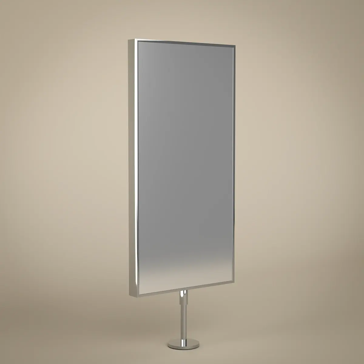 Miroir fixation sur plan 40x80 avec tube réglable 60cm, chrome, Chatelet