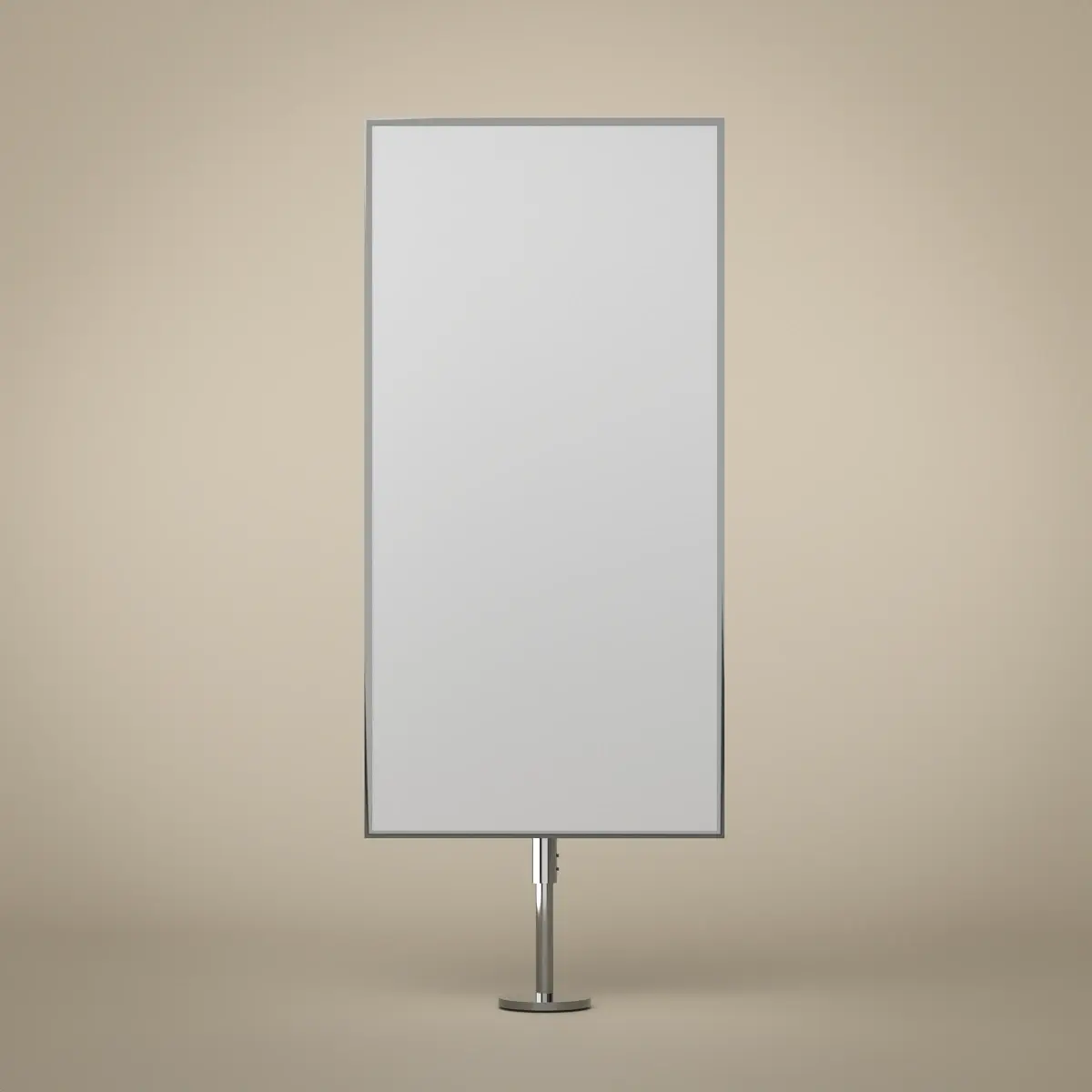 Miroir fixation sur plan 40x80 avec tube réglable 60cm, chrome, Chatelet