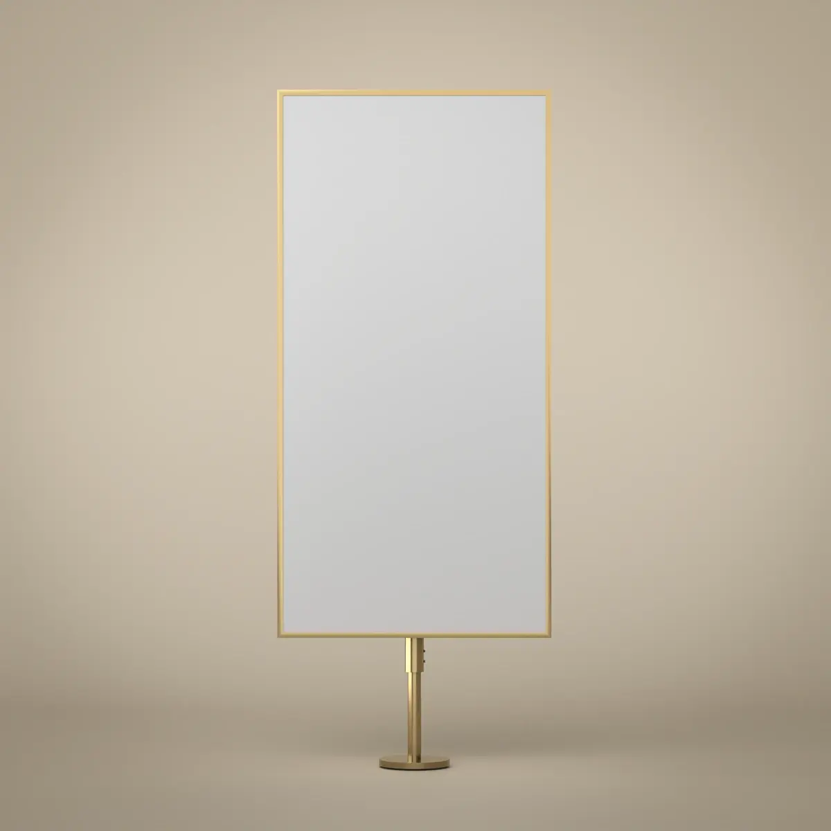 Miroir fixation sur plan 40x80 avec tube réglable 60cm, doré brossé, Chatelet