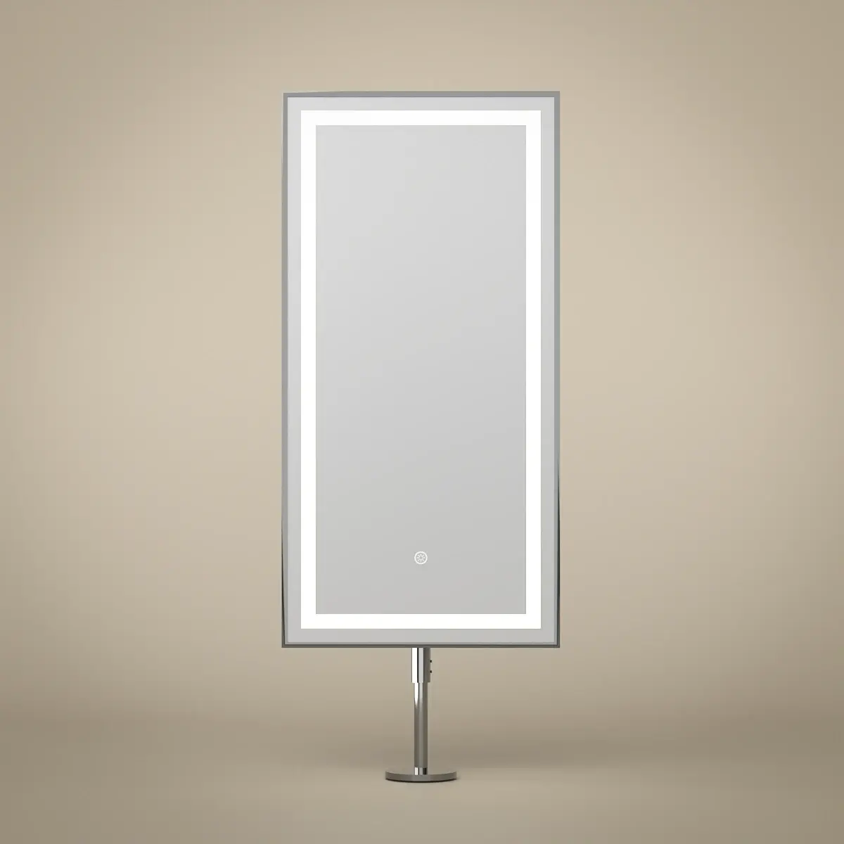 Miroir sur plan avec éclairage led et anti-buée, 40x80cm, chromé, Chatelet