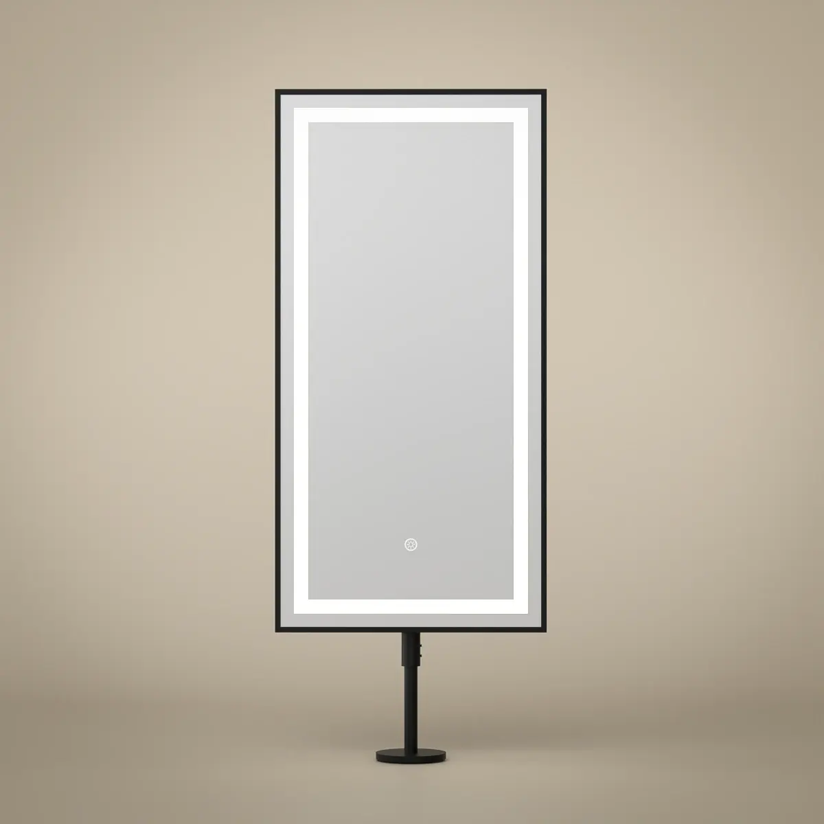 Miroir sur plan avec éclairage led et anti-buée, 40x80cm, noir mat, Chatelet
