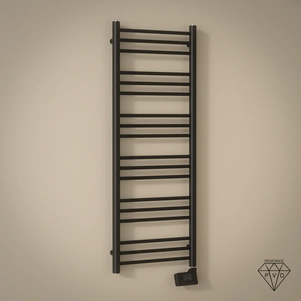 Sèche-Serviettes électrique, 120x50 cm, 500W, Noir Mat, Châtelet
