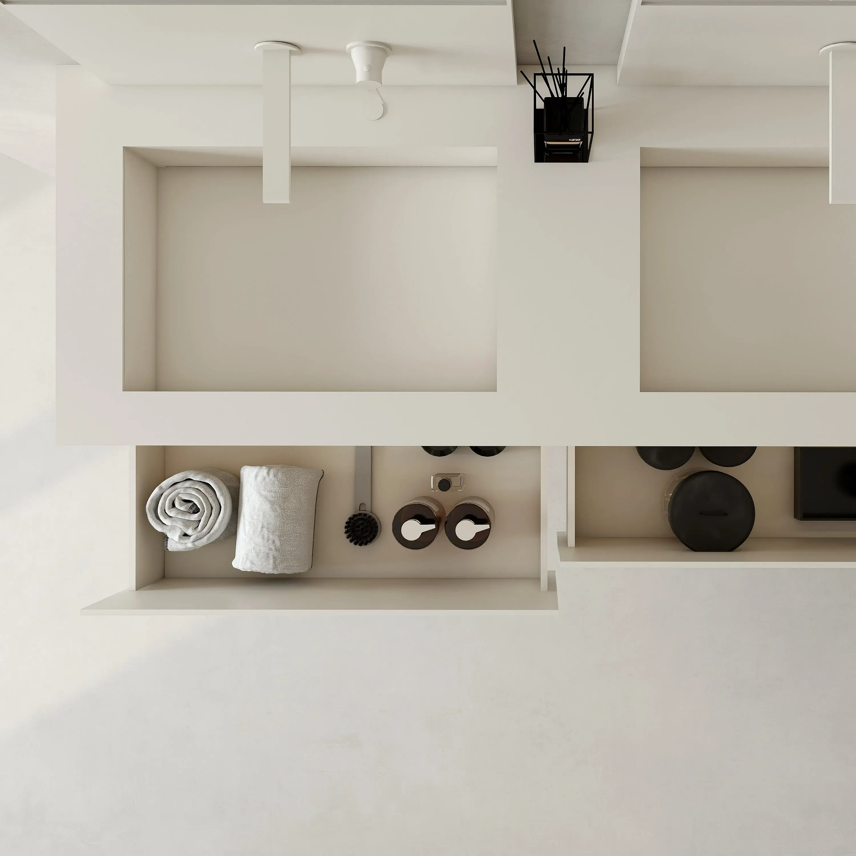 Ensemble Meuble vasque, 180cm, robinetterie, crédences, miroirs, colonnes de rangement, Cream white, Aero 