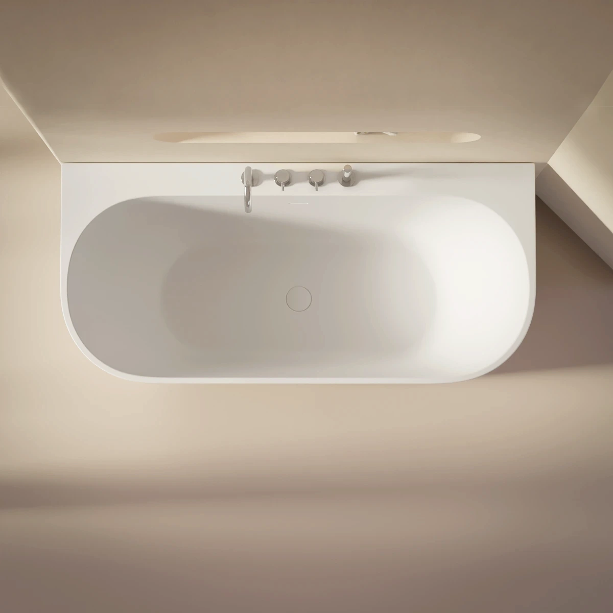 Baignoire murale, avec plhttps://www.masalledebain.com/odoo/product.template/316714#age de robinetterie, 160 ou170 cm, acrylique mat, Milos 