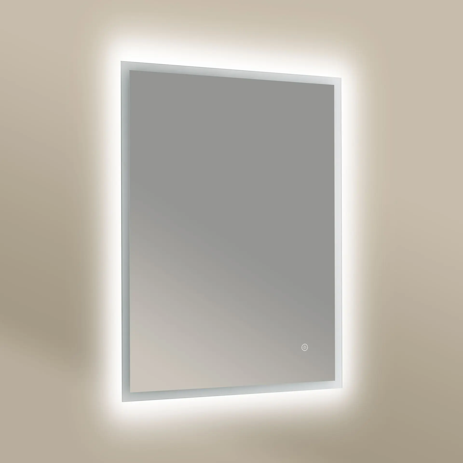 Miroir 60x80cm horizontal ou vertical, éclairage frontal et rétroéclairage, Sofia