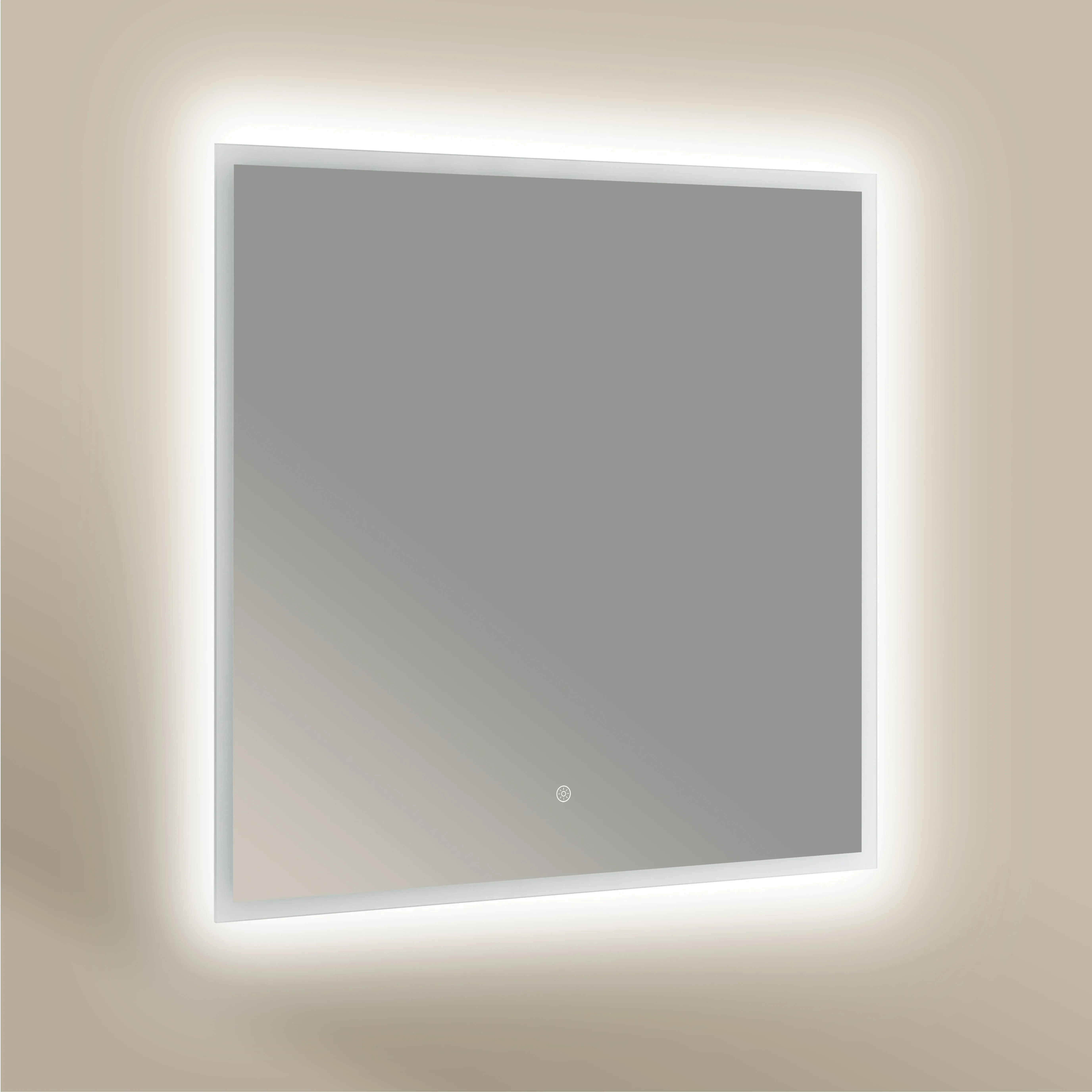 Miroir 80x80cm, éclairage frontal et rétroéclairage, Sofia