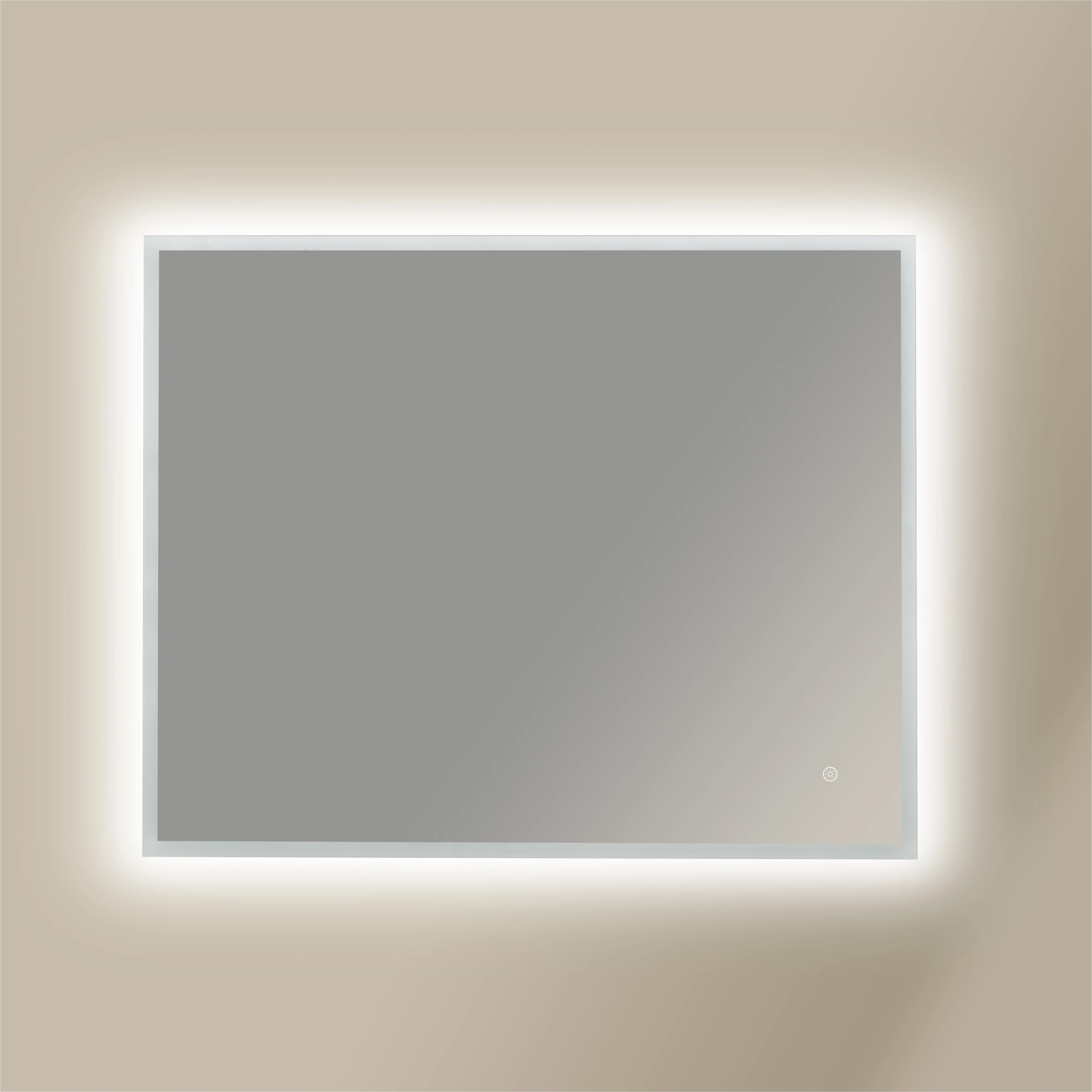 Miroir 100x80cm horizontal ou vertical, éclairage frontal et rétroéclairage, Sofia