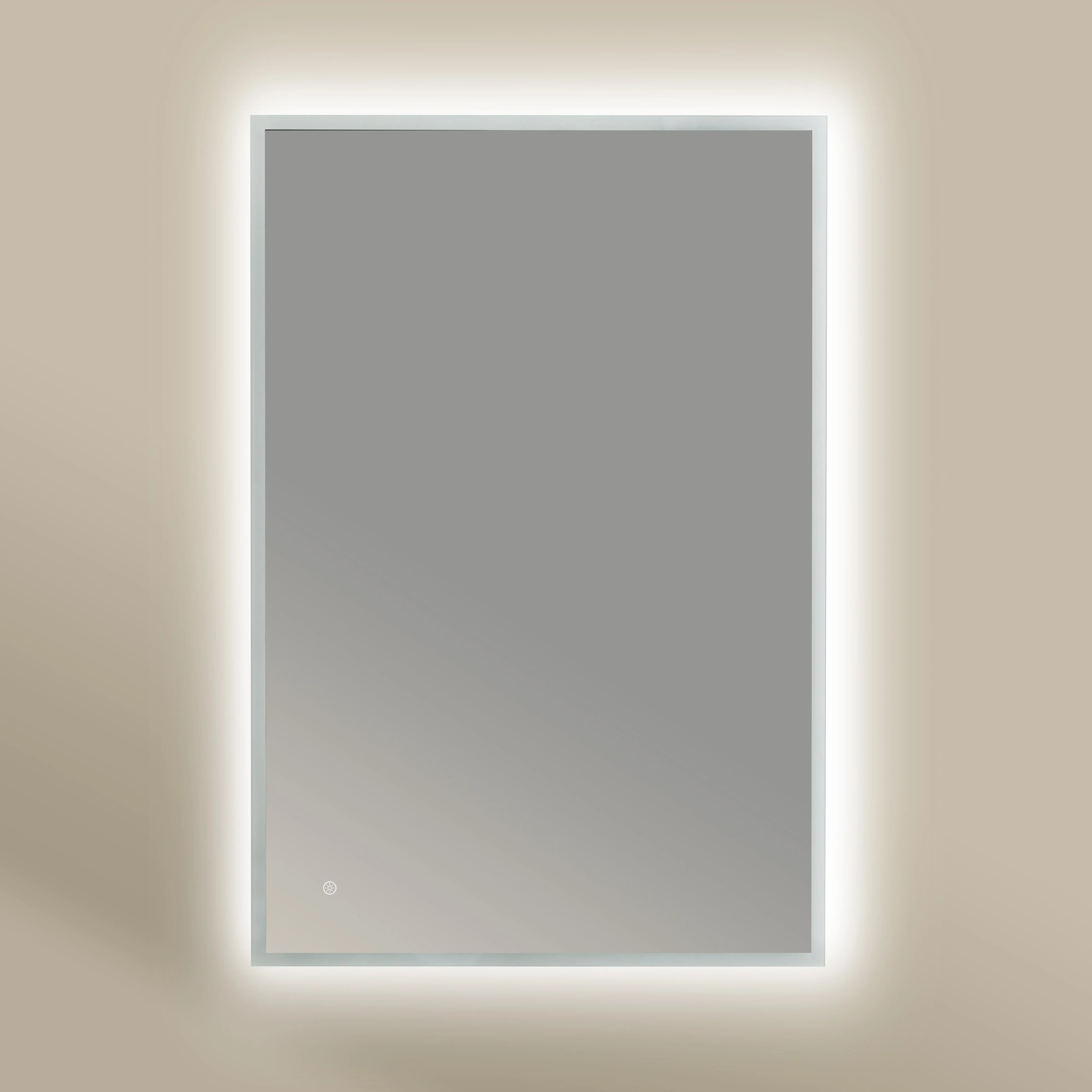 Miroir 120x80cm horizontal ou vertical, éclairage frontal et rétroéclairage, Sofia