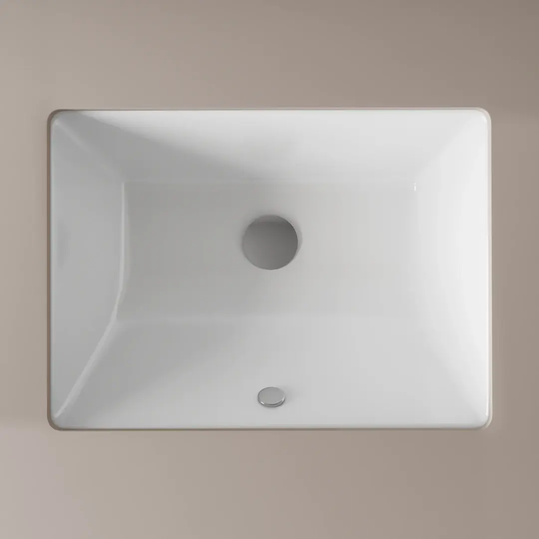 Vasque à encastrer par dessous 51,5x38 cm rectangulaire, céramique